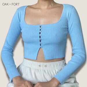 Square Neck Ribbed Crop Top